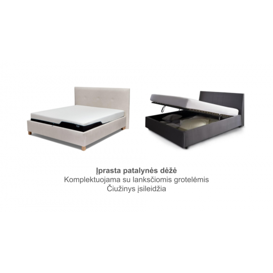 Lova Chesterfield su patalynės dėže